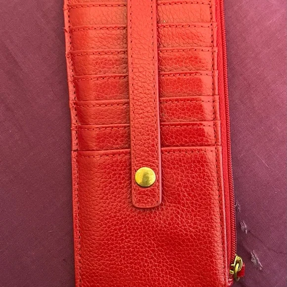 LODIS RED LEATHER CARD HOLDER! GORGEOUS! - Picture 4 of 10